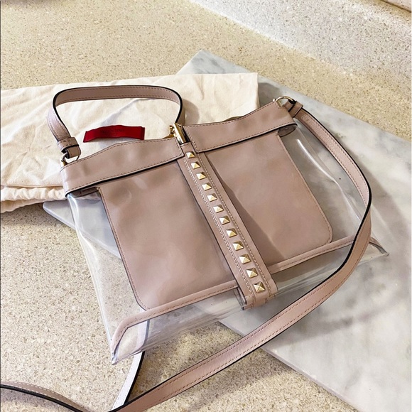 valentino clear rockstud bag